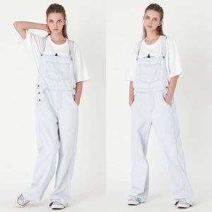 Levi’s Silvertab Bib Baggy Straight Leg Light Blue Wash Overalls